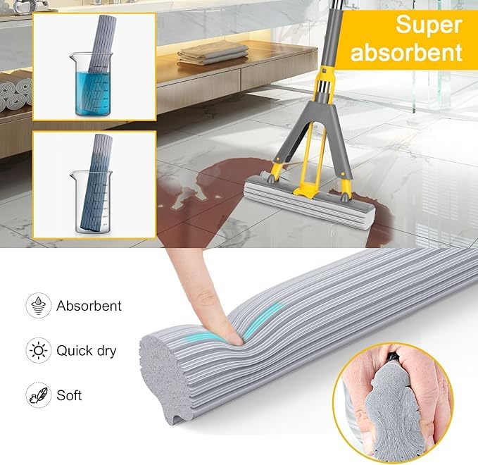 Multi-Purpose Foldable Floor Cleaning Squeeze Mop Wiper
